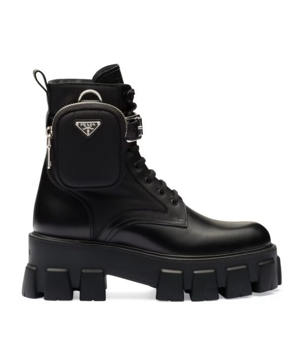 Prada
Monolith pouch-detail leather boots